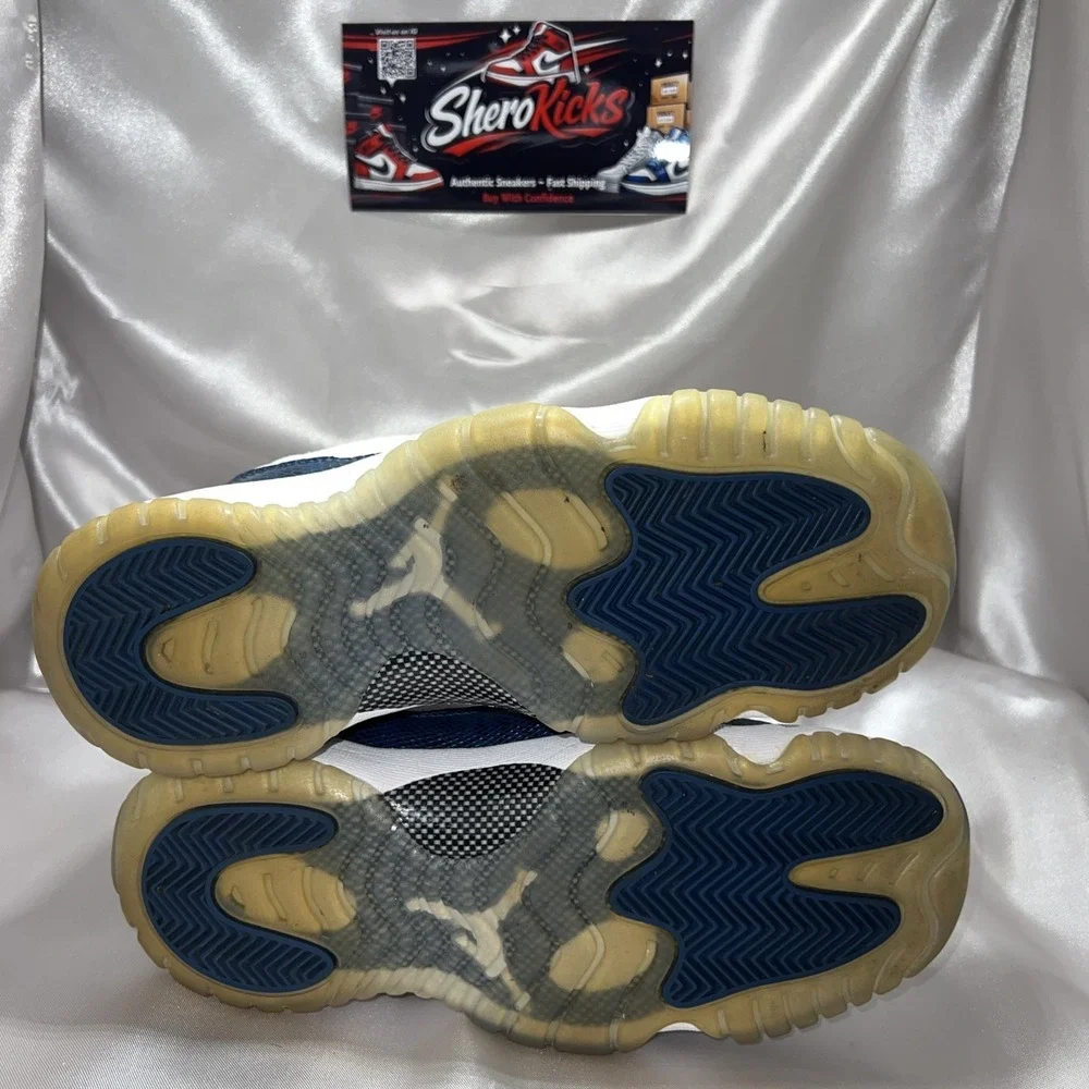 Jordan 11 Retro Low‎ Snakeskin Navy Size 7Y CD6846-102 | Preloved
